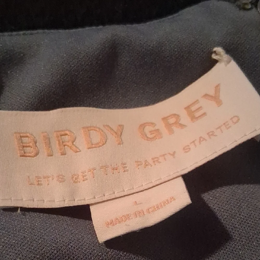 NWT Birdy Grey French Blue Matte Satin Bridesmaid Dress - Size L - Picture 4 of 13